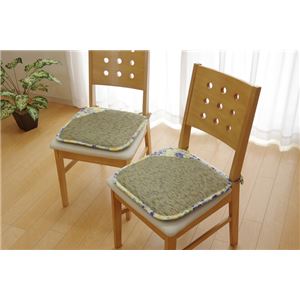 クッション い草クッション シート 花柄 『フォンターナ』 ブルー 約40×40cm 2枚組