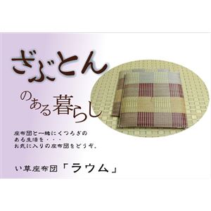 純国産 織込千鳥 い草座布団 『ラウム 5枚組』 ブラウン 55×55cm×5P