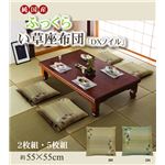 中わた1.5倍 純国産 捺染千鳥 い草座布団 『DXノイル 5枚組』 ブラウン 55×55cm×5P