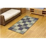 純国産 い草花ござ 『Fブロック』 グレー 江戸間1畳（87×174cm）（裏：ウレタン）