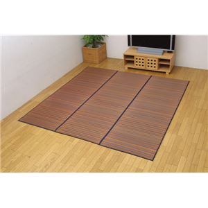 純国産/日本製 い草ラグカーペット 夏用 『Fバリアス』 ブルー 240×240cm（裏：ウレタン）