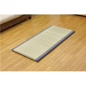 固わた40mm入り い草ごろ寝フリーマット 『デニム素肌草 私の場所』 ブルー 70×150cm