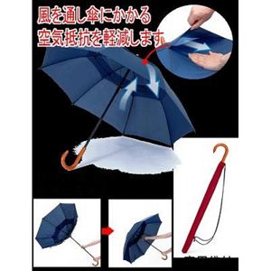 風に強く骨が痛みにくい「耐風傘」（たいふうがさ） ネイビーブルー