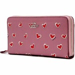 COACH コーチ アウトレット ハート プリント ジップ アラウンド ファスナー バレンタイン 長財布