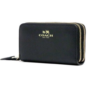 COACH コーチ アウトレット クロスグレーン レザー スモール ダブル ジップ コインパース / コインケース