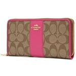 COACH コーチ アウトレット シグネチャー PVC レザー アコーディオン ジップ アラウンド / 長財布 