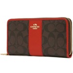 COACH コーチ アウトレット シグネチャー PVC レザー アコーディオン ジップ アラウンド / 長財布 