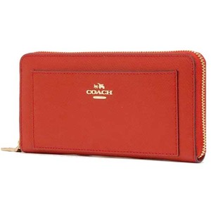 COACH コーチ アウトレット クロスグレーン レザー アコーディオン ジップ アラウンド/ 長財布