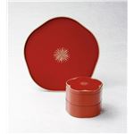 KT2025 福梅二段重盆付セット（朱） 【Kaze-ya style・北市漆器店 】