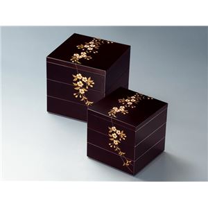 KT2040 円山6.0三段重（溜） 【Kaze-ya style・北市漆器店 】