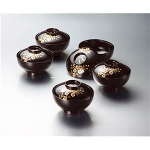 KT2041 円山吸物椀揃（溜）（漆） 【Kaze-ya style・北市漆器店 】