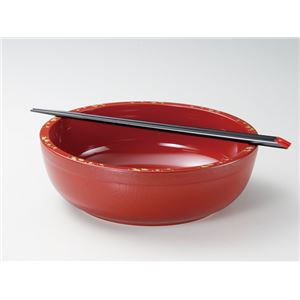 KT2070 木目そうめん鉢セット（朱）うさぎ（取箸付） 【Kaze-ya style・北市漆器店 】