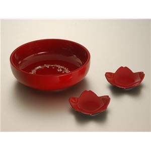 KT2100 うさぎ盛鉢（朱）（桜小皿ペア付） 【Kaze-ya style・北市漆器店 】