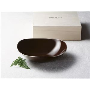 KZ2231 8.5盛鉢（茶）木箱入 【Kaze-ya style・北市漆器店 】