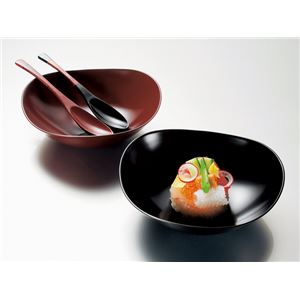 KZ2433 ペア6.5多用丼セット（スプーン付）（黒・銀朱） 【Kaze-ya style・北市漆器店 】