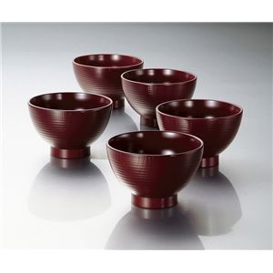 KZ2438 木目汁椀揃（銀朱）（食洗機対応） 【Kaze-ya style・北市漆器店 】