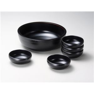 KZ2456 黒朱線入そうめん鉢揃 【Kaze-ya style・北市漆器店 】