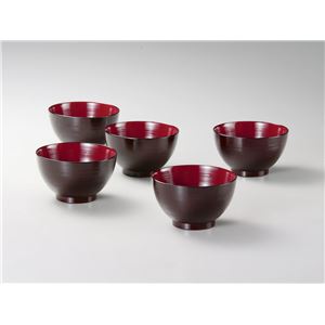 KZ2458 レンジ刷毛目汁椀揃（溜内朱） 【Kaze-ya style・北市漆器店 】