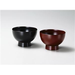 KZ2468 手塗うるしペア3.6あつあつみそ汁椀（溜・朱） 【Kaze-ya style・北市漆器店 】