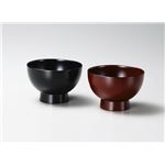 KZ2468 手塗うるしペア3.6あつあつみそ汁椀（溜・朱） 【Kaze-ya style・北市漆器店 】