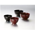 KZ2485 レンジペア刷毛目丼セット汁椀付（黒・銀朱）（2・2） 【Kaze-ya style・北市漆器店 】