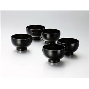 KZ2490 うるしみそ汁椀揃（黒） 【Kaze-ya style・北市漆器店 】