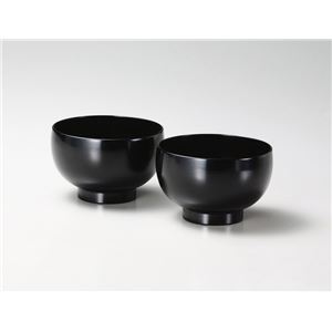 KZ2491 うるしペアみそ汁椀（黒） 【Kaze-ya style・北市漆器店 】