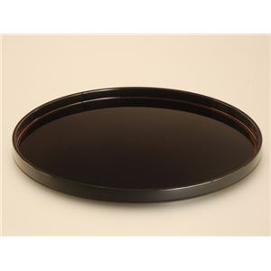 KZ2547 黒朱線入10.0丸盆 【Kaze-ya style・北市漆器店 】