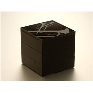 KZ2553 レンジ4.5三段重（黒）トランペット 【Kaze-ya style・北市漆器店 】