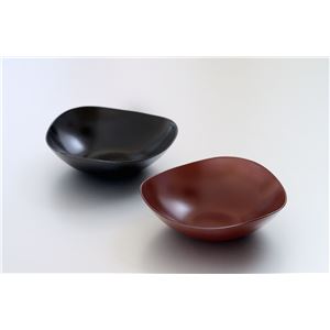 KZ2661 乾漆ペア6.5盛鉢（黒・銀朱） 【Kaze-ya style・北市漆器店 】