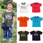 子供服 カラーレッド（赤） 3can4on プリント半袖Tシャツ サイズ100cm