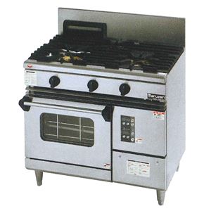 マルゼン ガスレンジ NEWパワークックシリーズ 親子バーナー搭載 RGR-J0963XB 幅900×奥行600×高さ850（mm） 3口+コンベクションオーブン 【 ガス レンジ 】【 ガスレンジ 都市ガス 】 【 ガスレンジ プロパン 】