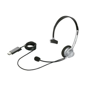 バッファロー（サプライ） 片耳ヘッドバンド式ヘッドセット USB接続／ノイズキャンセリングマイク搭載 シルバー BSHSUH11SV
