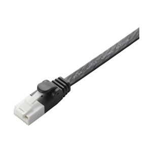 EU RoHS指令準拠 ツメ折れ防止フラットLANケーブル(Cat6)/5.0m/ブラック