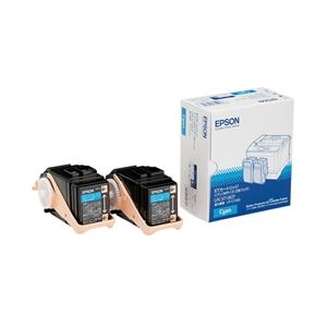 エプソン（EPSON） LP-S7100用 トナーカートリッジ／シアン／Mサイズ2個パック（6500ページ×2） LPC3T18CP