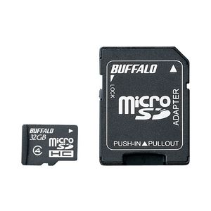バッファロー 防水仕様 Class4対応 microSDHCカード SD変換アダプター付モデル 32GB RMSD-BS32GAB