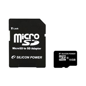 シリコンパワー microSDHCカード 16GB （Class10） 永久保証 （SDHCアダプター付） SP016GBSTH010V10-SP
