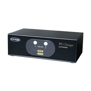 コレガ PC2台用 PS／2＆USBコンボ、VGA対応、パソコン自動切替器（ボックスタイプ）WEBモデル CG-PC2KVMC-W