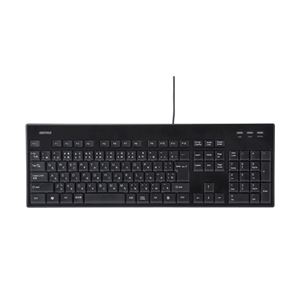バッファロー（サプライ） USB接続 有線スタンダードキーボード 丸洗い対応モデル ブラック BSKBU12BK