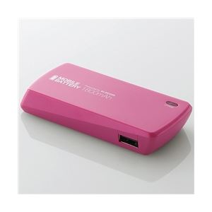 エレコム スマートフォン用モバイルバッテリー／USB Micro-Bメス-USBAメス／1800mAh／ピンク DE-U01L-1810SPN