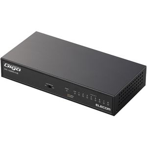 エレコム Giga対応スイッチングHub／8ポート／金属筐体／磁石付き／電源内蔵モデル／ブラック EHC-G08MN-HJB