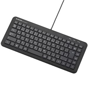 エレコム 有線ミニキーボード／Windows用／メンブレン式／USB-PS／2変換コネクタ付／ブラック TK-FCM077PBK