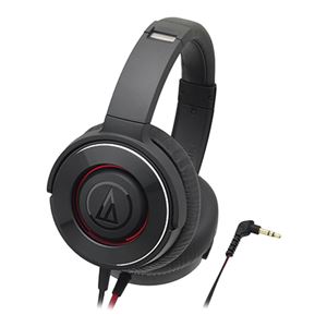 オーディオテクニカ SOLID BASS ポータブルヘッドホン ブラックレッド ATH-WS550 BRD