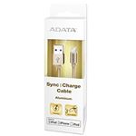 ADATA Lightningケーブル Sync＆Charge 2.4A対応 1m ゴールドケーブル先端アルミ使用モデル AMFIAL-100CM-CGD