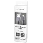 ADATA Lightningケーブル Sync＆Charge 2.4A対応 1m シルバーケーブル先端アルミ使用モデル AMFIAL-100CM-CSV