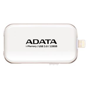 ADATA Lightning ＆ USB 3.0接続USBメモリ i-Memory UE710フラッシュドライブ ホワイト/128GB AUE710-128G-CWH