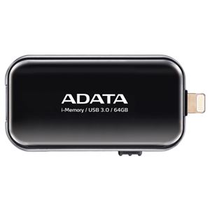 ADATA Lightning ＆ USB 3.0接続USBメモリ i-Memory UE710フラッシュドライブ ブラック/64GB AUE710-64G-CBK