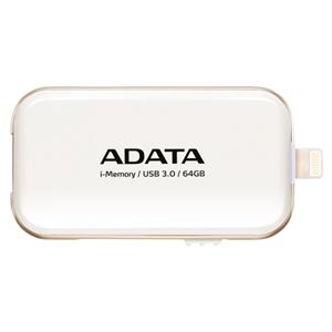 ADATA Lightning ＆ USB 3.0接続USBメモリ i-Memory UE710フラッシュドライブ ホワイト/64GB AUE710-64G-CWH