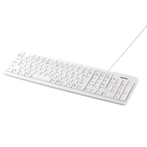 バッファロー（サプライ） USB接続 有線スタンダードキーボード ロングケーブル ホワイト BSKBU18LWH