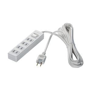 バッファロー（サプライ） 2ピン式電源タップ 4個口タイプ 雷サージ防止/集中スイッチ付 2m ホワイト BSTAPPS2420WH